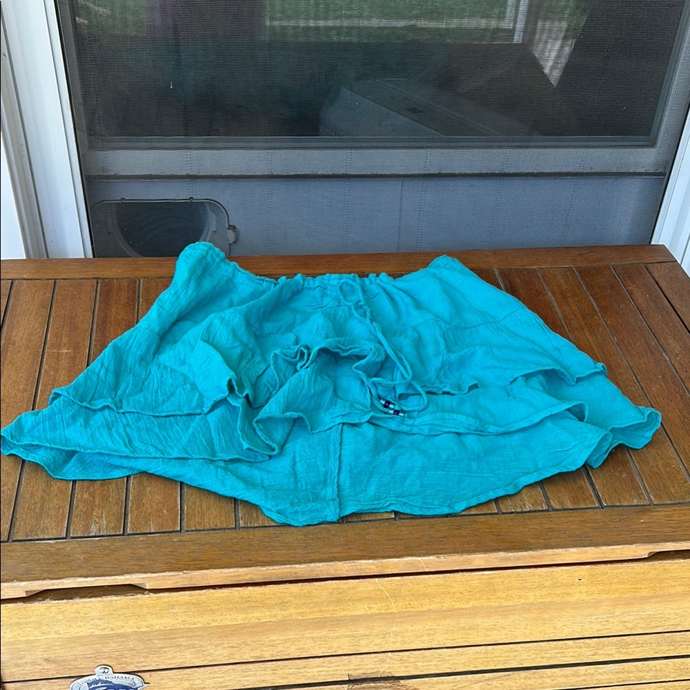 Ralph Lauren NWOT Teal Women's Drawstring Skirt. Adorable Size L